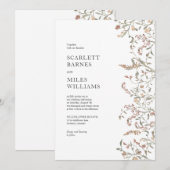 Eenvoudige botanische Boho Wedding Kaart (Voorkant / Achterkant)