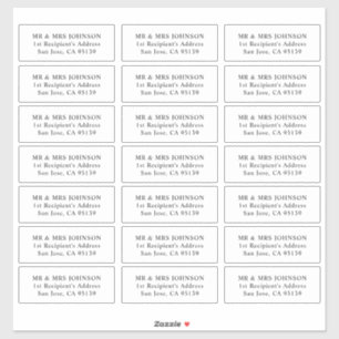 Eenvoudige Botanische bruiloft gast Adresetiketten Sticker