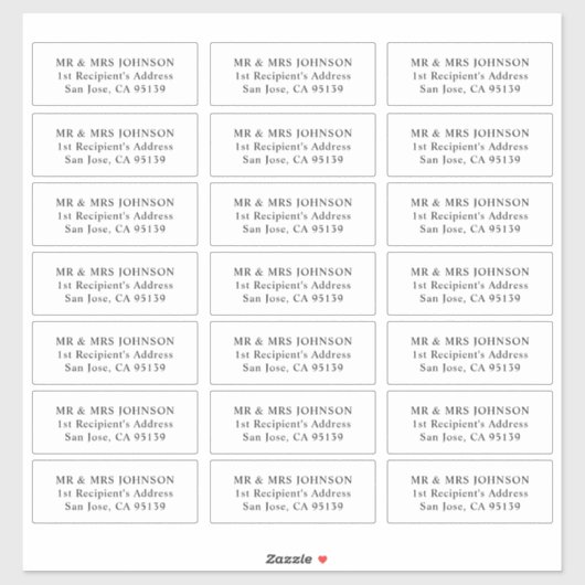 Eenvoudige Botanische bruiloft gast Adresetiketten Sticker (Vel)