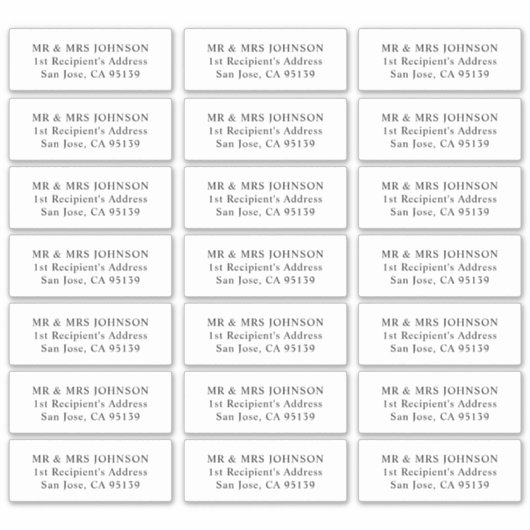 Eenvoudige Botanische bruiloft gast Adresetiketten Sticker (Voorkant)