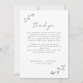 Eenvoudige botanische chique moderne minimale brui bedankkaart (Voorkant)