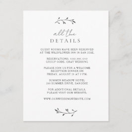 Eenvoudige botanische chique moderne minimale brui informatiekaartje