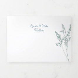 Eenvoudige botanische drievoudige brief vouw uitno drieluik uitnodiging