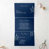 Eenvoudige botanische drievoudige briefkaart uitno (Binnen)