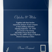 Eenvoudige botanische drievoudige briefkaart uitno (Binnenkant midden)