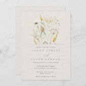 Eenvoudige botanische Floral Wedding Kaart (Voorkant / Achterkant)