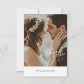 Eenvoudige botanische foto bruiloft Hartelijk dank Bedankkaart (Voorkant)