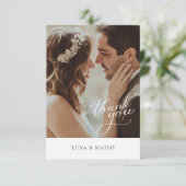 Eenvoudige botanische foto bruiloft Hartelijk dank Bedankkaart (Staand voorkant)