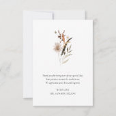 Eenvoudige botanische foto bruiloft Hartelijk dank Bedankkaart (Achterkant)