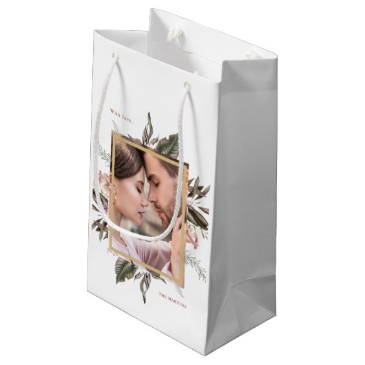 Eenvoudige botanische foto en kleine cadeautas (Achterkant Gekanteld)