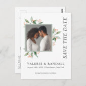 Eenvoudige botanische foto Opslaan datum Briefkaart (Voorkant / Achterkant)