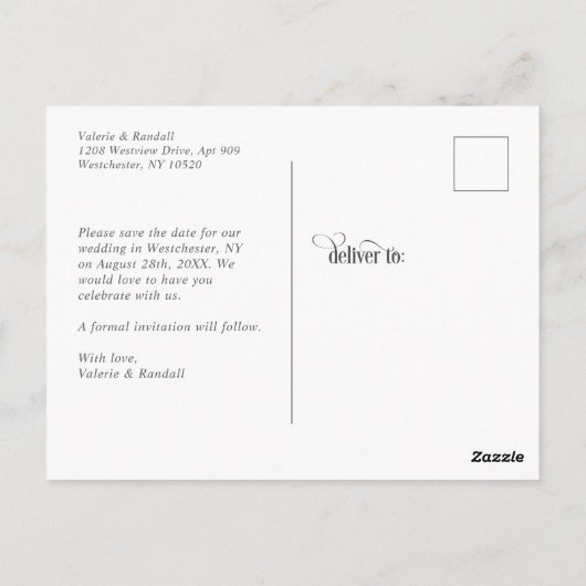 Eenvoudige botanische foto Opslaan datum Briefkaart (Achterkant)