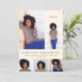 Eenvoudige Botanische Fotocollage Graduation Party Kaart (Staand voorkant)