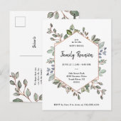 Eenvoudige botanische geometrische | Gezinsherenig Briefkaart (Voorkant / Achterkant)