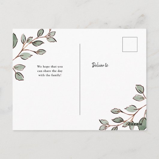 Eenvoudige botanische geometrische Kraft | Gezinsh Briefkaart (Achterkant)