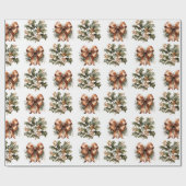 Eenvoudige botanische groene krans en gouden kerst cadeaupapier (Vlak)