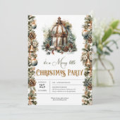 Eenvoudige botanische groene krans en gouden lanta kaart (Staand voorkant)