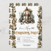 Eenvoudige botanische groene krans en gouden lanta kaart (Voorkant / Achterkant)