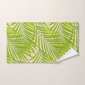 Eenvoudige botanische groene palmbladeren op beige bad handdoek (Handdoek)