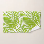 Eenvoudige botanische groene palmbladeren op wit bad handdoek (Handdoek)