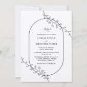 Eenvoudige botanische huwelijksuitnodiging kaart (Voorkant)