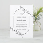 Eenvoudige botanische huwelijksuitnodiging kaart (Staand voorkant)