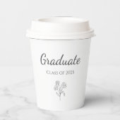 Eenvoudige Botanische Klasse van 2025 Graduation P Papieren Bekers (Achterkant)