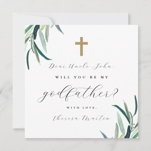 Eenvoudige botanische kruis peter voorstel foto kaart (Voorkant)