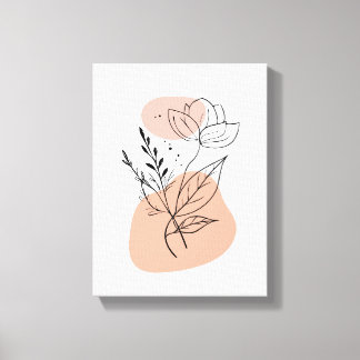 Eenvoudige botanische kunstprint – nep-canvasstijl canvas afdruk