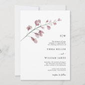 Eenvoudige botanische legante bruiloft kaart (Voorkant)