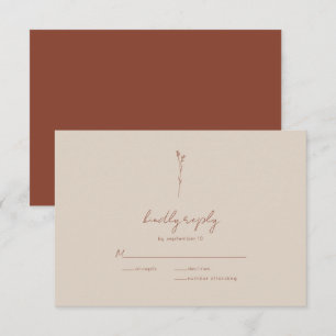 Eenvoudige botanische lijnenkunst Boho RSVP Kaartje