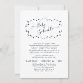 Eenvoudige Botanische Marine Baby Sprinkle Kaart (Voorkant)