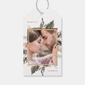 Eenvoudige botanische met foto en naam cadeau Labe Cadeaulabel (Achterkant)