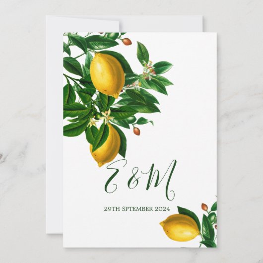 Eenvoudige botanische millimeter groene monogram l kaart (Achterkant)