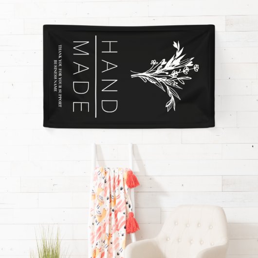 Eenvoudige Botanische Minimalistische Handgemaakte Spandoek (Insitu)