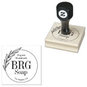 Eenvoudige botanische monogram, organisch handgema rubberstempel (Gestempeld)