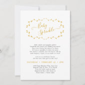 Eenvoudige Botanische Mosterd Baby Sprinkle Uitnod Kaart (Voorkant)