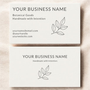 Eenvoudige Botanische Neutrale Minimalistische Kle Visitekaartje