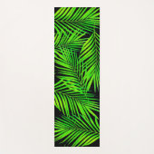 Eenvoudige botanische palmbladeren op zwart yogamat (Voorkant)