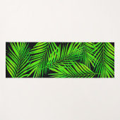 Eenvoudige botanische palmbladeren op zwart yogamat (Voorkant (horizontaal))