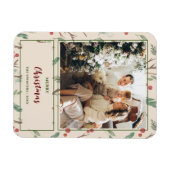 Eenvoudige Botanische Patroon Vrolijk Kerstmis Fot Magneet (Horizontaal)