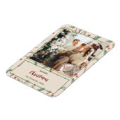 Eenvoudige Botanische Patroon Vrolijk Kerstmis Fot Magneet (Linkerzijde)