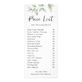 Eenvoudige botanische prijslijst met QR-code Reclamekaart (Voorkant)