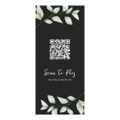 Eenvoudige Botanische Prijslijst met QR-code zwart Reclamekaart (Achterkant)