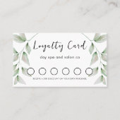 Eenvoudige Botanische QR-code Loyalty-Kaart Klantenkaartje (Voorkant)