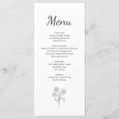 Eenvoudige Botanische Quinceañera Grijs Receptie D Menu (Voorkant)