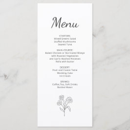 Eenvoudige Botanische Quinceañera Grijs Receptie D Menu