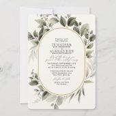 Eenvoudige botanische RSVP QR Code Ivory Cream Wed Kaart (Voorkant)