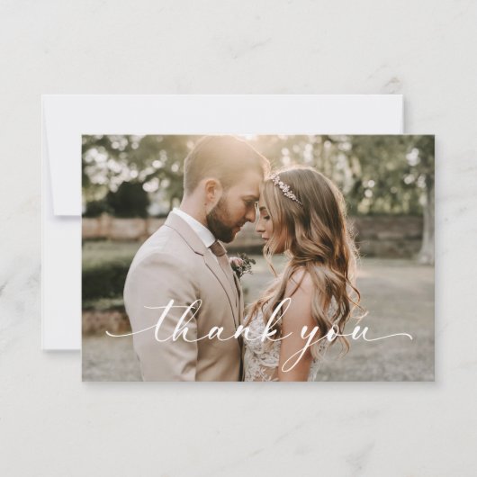 Eenvoudige botanische rustieke bruiloft bedankkaart (Voorkant)