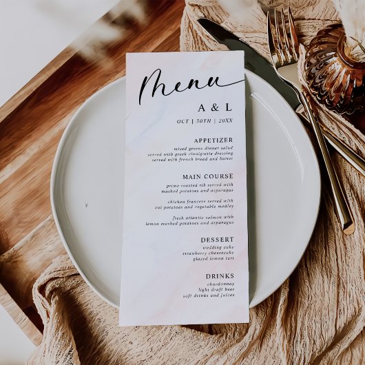 Eenvoudige botanische rustieke bruiloft menu